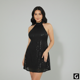 Vestido Feminino Noir Shine Paetê