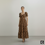 Vestido Feminino Midi Animal Print Savage Elegance