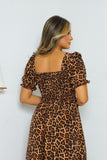 Vestido Feminino Midi Animal Print Savage Elegance