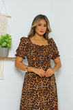 Vestido Feminino Midi Animal Print Savage Elegance