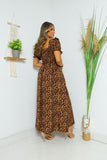 Vestido Feminino Midi Animal Print Savage Elegance