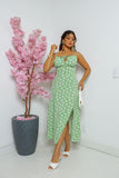 Vestido Feminino Midi Floral Green Blossom